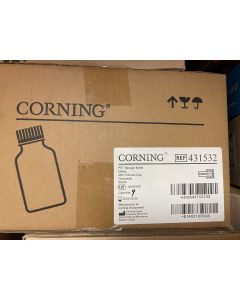 24 case New Corning PET Storage Bottle 500mL 45mm Screw Cap Graduated 431532