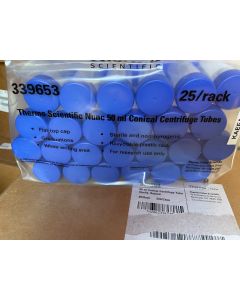 25 rack New Nunc Conical Bottom Sterile Centrifuge Tube 50ml Thermo 339653