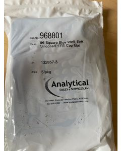 ANALYTICAL SALES AND SERVICE 96 square blue well soft silicone ptfe cap 968801