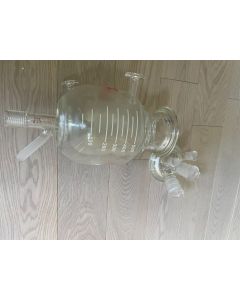 Ace glass reactor 0.5 liter jacketed 500ml process vessel lid 24/40 14/20