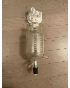 Ace glass reactor 1l 1 liter jacketed 1000ml process vessel PTFE lid 24 40