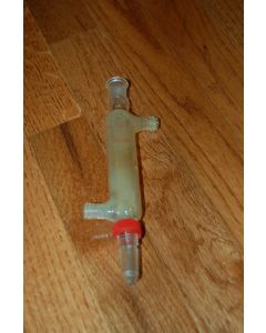 B H Glass Liebig condenser 14 20 7 5 inches hose threaded plastic