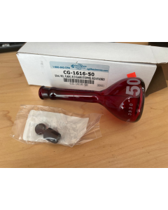 CG 1616 50 Volumetric Flask     0 08 mL Capacity  13 stopper red stained A cla