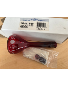 CG 1618 50 Volumetric Flask     0 08 mL Capacity  13 stopper red stained A cla