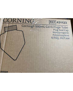 Corning 431123  500 mL PP Centrifuge Tubes with Plug Seal Cap  Sterile  6  pack