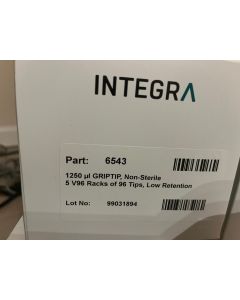 Integra 6543 1250 ul GRIPTIPS Low Retention non sterile 5 V96 racks