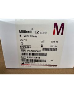 Millipore Millicell EZ SLIDE 8 well glass  sterile PEZGS0816 qty 16
