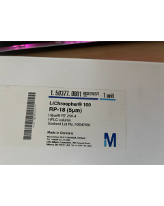 New HPLC cartridge EMD Millipore 1 50377 0001 Lichrospher Lichrocart 100 RP 18