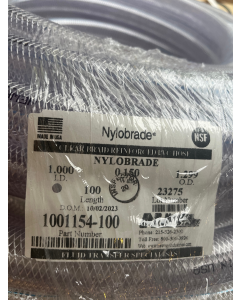 New Nylobrade 100  PVC Tubing 1  ID x 1 299  OD 1001154 100 Reinforced Clear