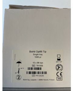 Sartorius Biohit Optifit Tip  10 1000 uL  racked  960 pack 791000