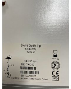 Sartorius Biohit Optifit Tip  10 1200 uL  racked  960 pack 791200