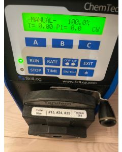 SciLog peristaltic pump Chemtec Tandem head 1082 CP120 160 rpm maximum