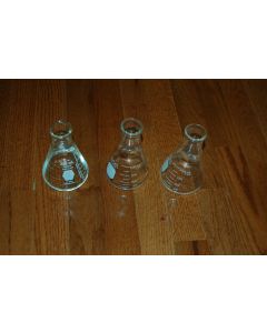 Three Pyrex 250 mL Erlenmeyer Flask Filtration culture conical bottom flasks