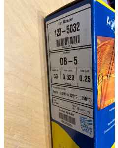 Used GC column Agilent J W DB 5 30 m  0 32 mm  0 25  m 123 5032