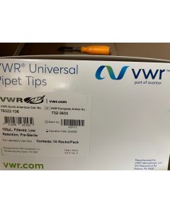 VWR sterile Universal 100 l Pipet Tips Low Retention 10 racks 960 filtered